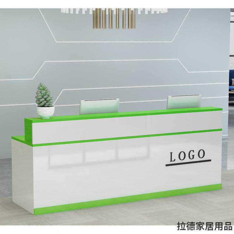 烤漆前台现代迎宾台服装店铺收银台小型吧台桌公司简约前台接待台