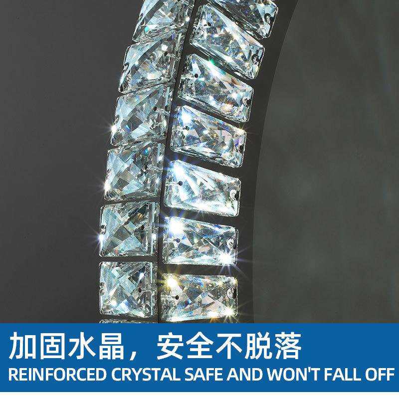 法式金属镜子台式化妆镜带灯led梳妆镜桌面台式不锈钢化妆镜
