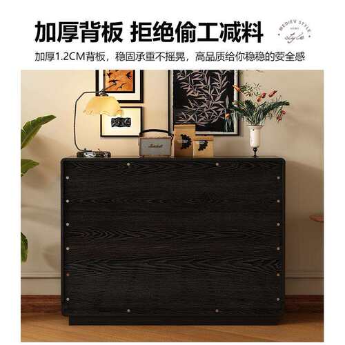 斗柜客厅收纳柜客厅立柜复古藤编实木抽屉柜卧室置物柜靠墙储物柜