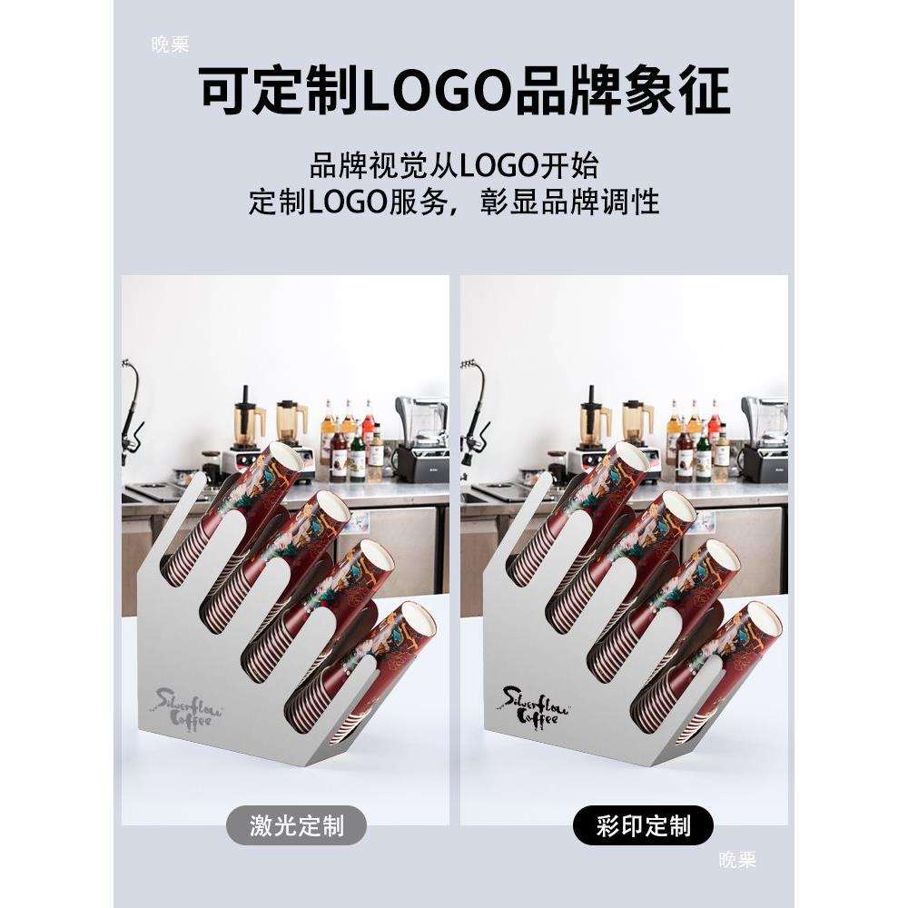 不锈钢纸杯架咖啡奶茶店吧台吸管纸巾收纳架餐厅多功能收纳盒商用