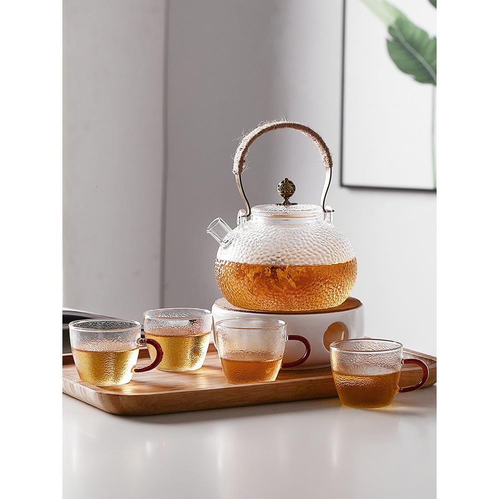 xyt水果茶壶套装围炉煮茶炉茶具玻璃泡花茶壶耐高温提梁壶烧水壶