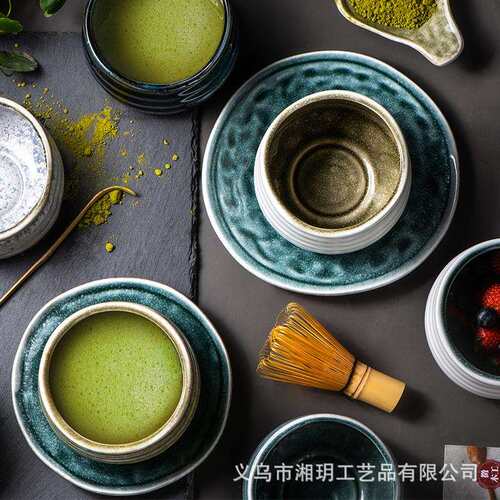 日式抹茶碗家用陶瓷米饭碗面碗沙拉碗创意多肉花盆Matcha bowl