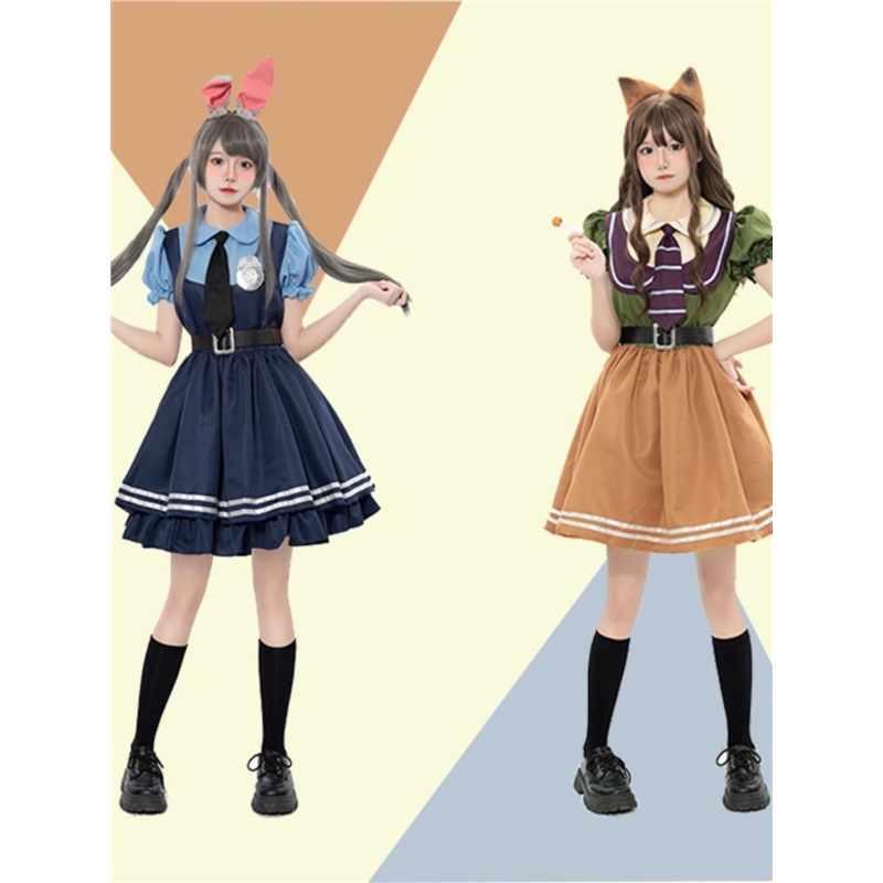 疯狂动物城朱迪judy兔子警官连衣裙朱迪cosplay成人套装JK制服