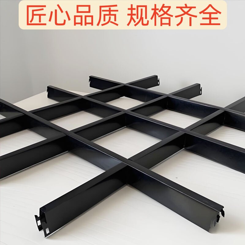 格栅吊顶装饰铁铝网格棚顶黑白方格塑料葡萄架简易自装天花板材料