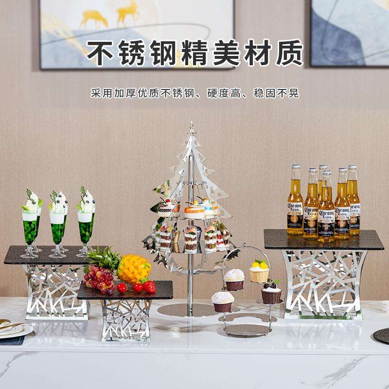 自助餐食物宴会展示架不锈钢水果托盘摆件茶歇蛋糕糕点心架子摆台