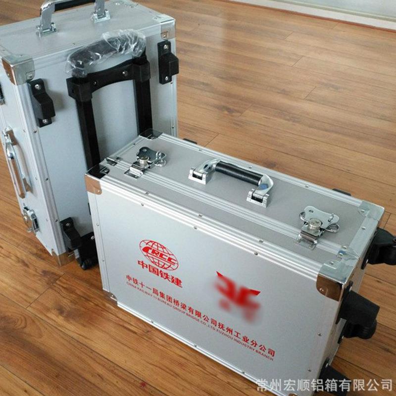 厂家加工铝合金拉杆工具箱航空运输手拉箱仪器仪表防震收纳工具箱