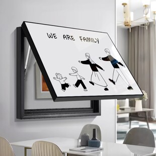 电表箱装饰画2025新款一家四口客厅配电箱电闸盒遮挡画总开关挂画