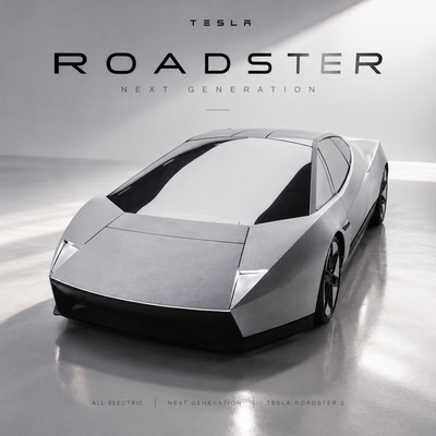 特斯拉Roadster车模飞行汽车摆件