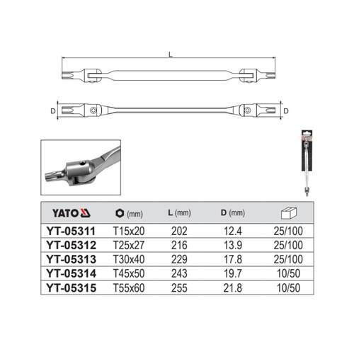 易尔拓YATO双头活络活口活头花型星型批头旋具头扳手工具YT-05311