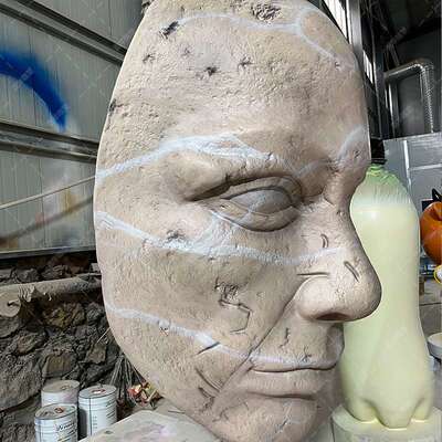 巨型人脸泡沫雕塑商场酒吧艺术馆面具装饰雕塑咖啡店IP人像墙雕塑