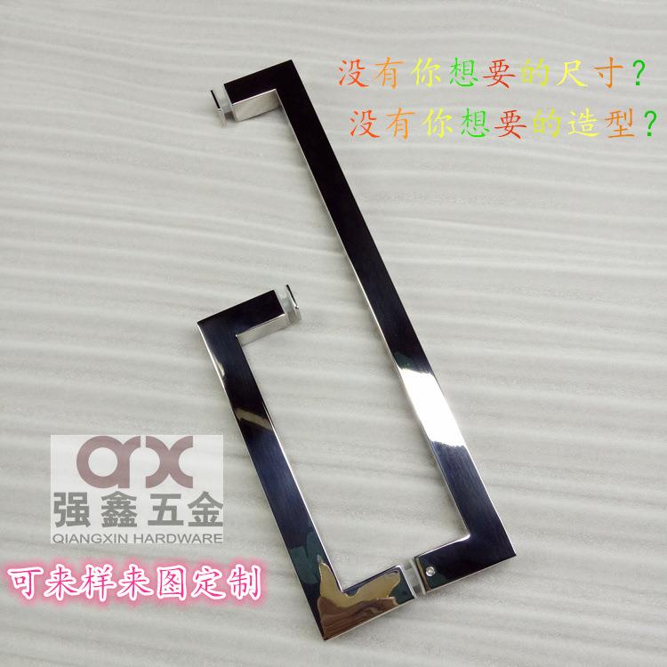 现代简约不锈钢方管拉手玻璃推拉门把手卫生间门拉手镀铬色门把手