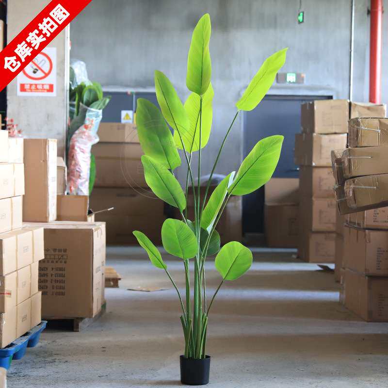 仿真植物旅人蕉盆栽假绿植跨境高端轻奢客厅装饰摆件龟背树散尾葵