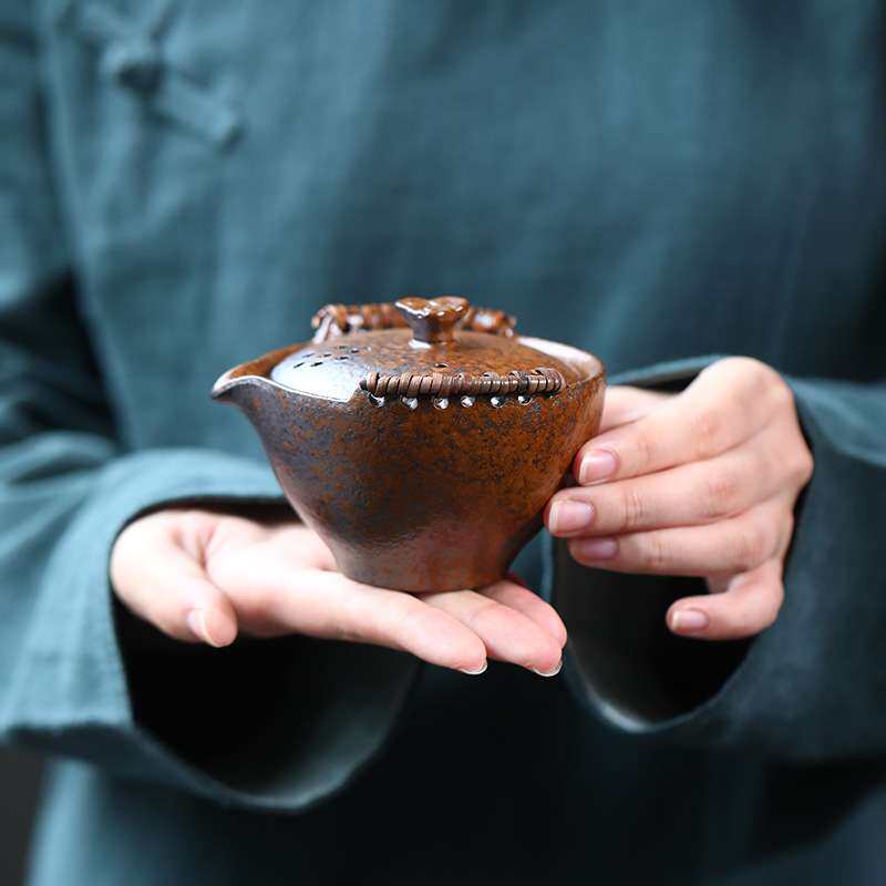 紫砂柴烧茶壶煮茶围炉温碳烧壶酒壶柴烧中式提梁壶家用户外茶具