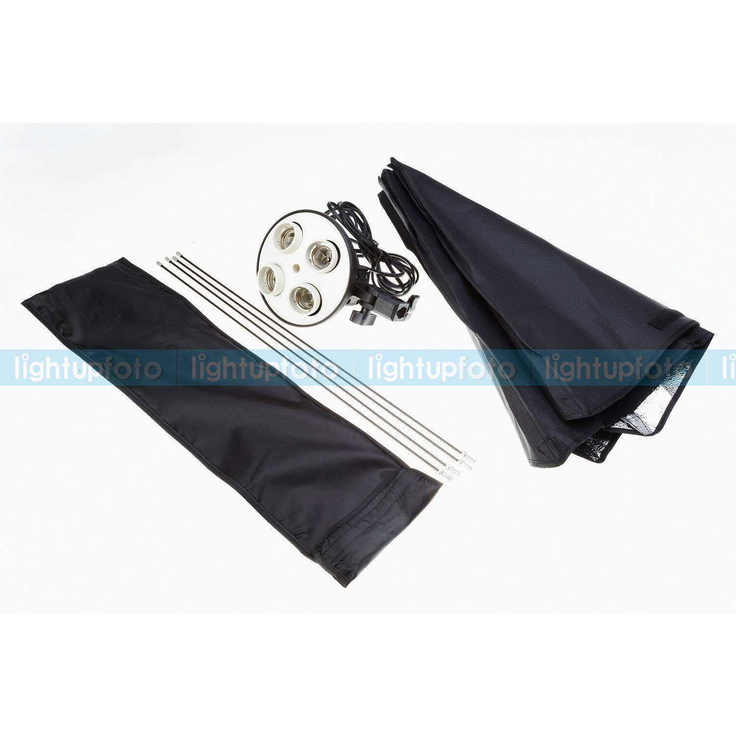 因诺 摄影棚 电源柔光箱四灯头灯架45w灯泡套装 PSK6B