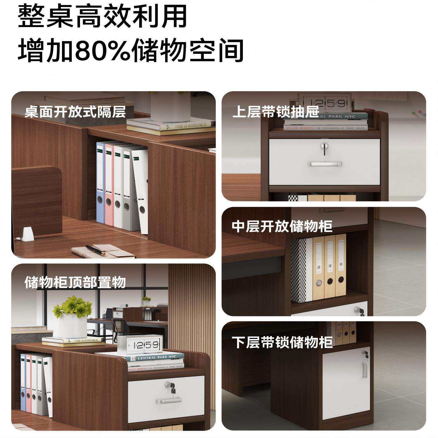 办公室桌对坐双人员工位桌椅组合面对面电脑桌2/两人位财务专用桌