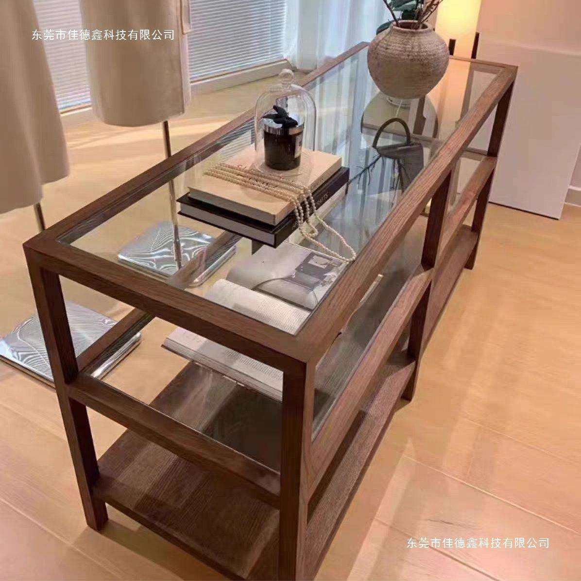 服装店中岛吧台流水玻璃展示柜女装陈列摆件展示台陈列柜实木儿童
