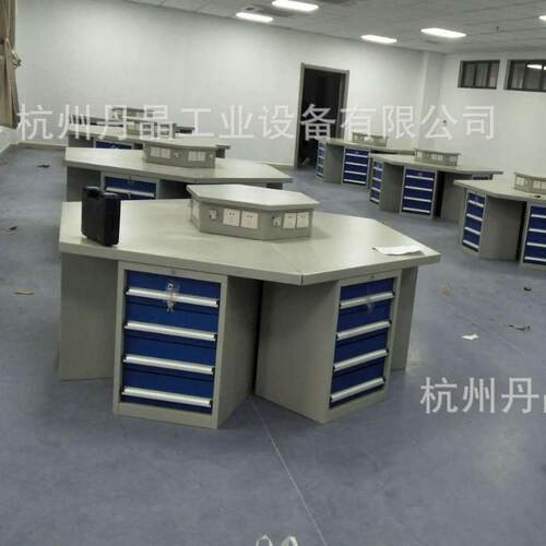 六角钳工台多工位带虎钳六边工具桌实训重型工作台专用多铣床