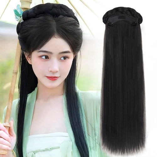 汉服假发包古装发髻一体式懒人发箍半头套假发古风发饰造型盘发包