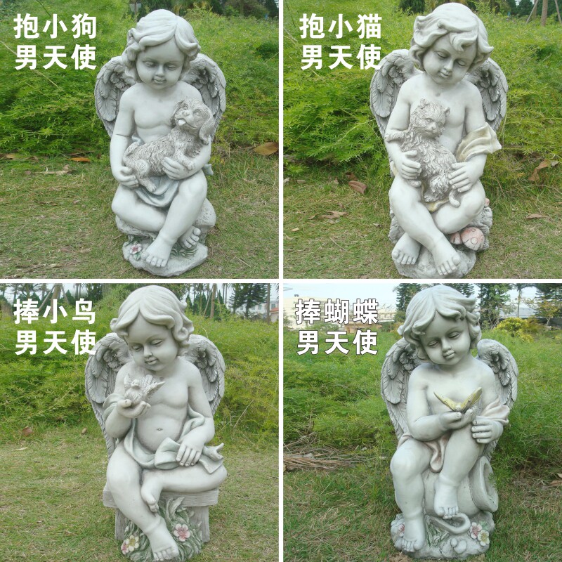 欧式天使人物雕塑户外庭院花园家居客厅工艺装饰艺术品玻璃钢摆件