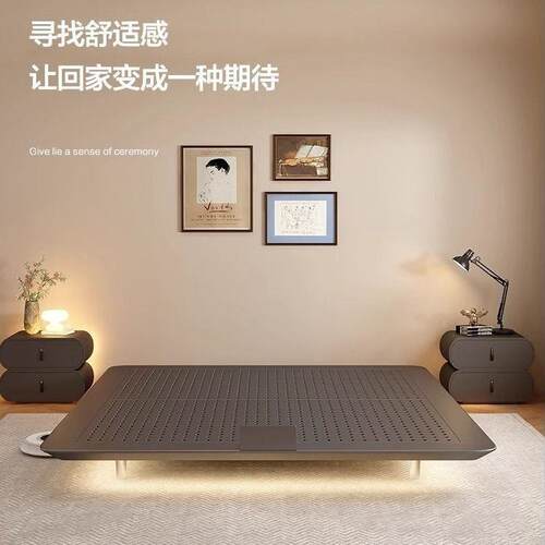 悬浮床小户型架意式极简无床头床主卧双人床2025新款碳素钢床架