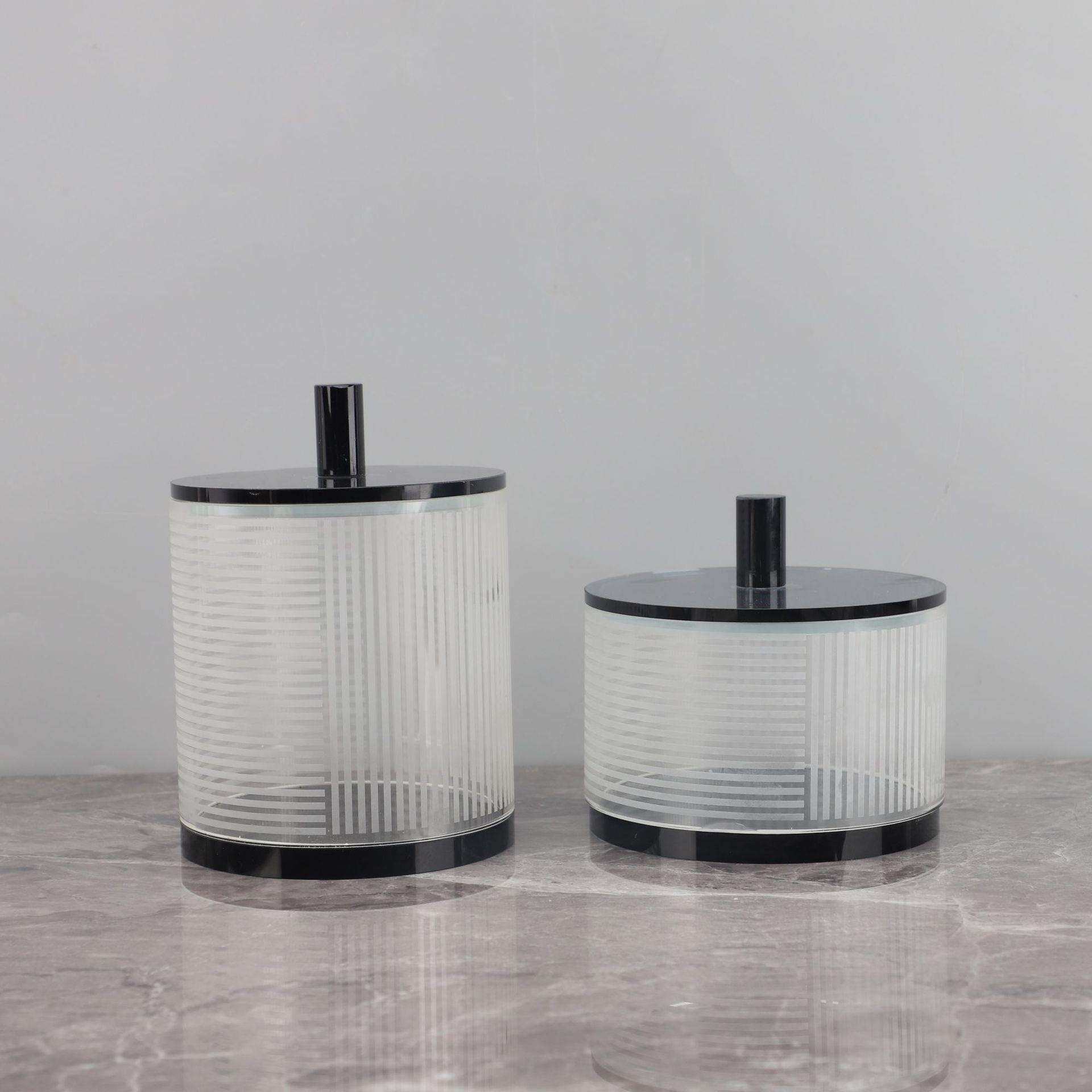 现代简约收纳罐子水晶摆件客厅茶几样板房样板间家居软装饰品