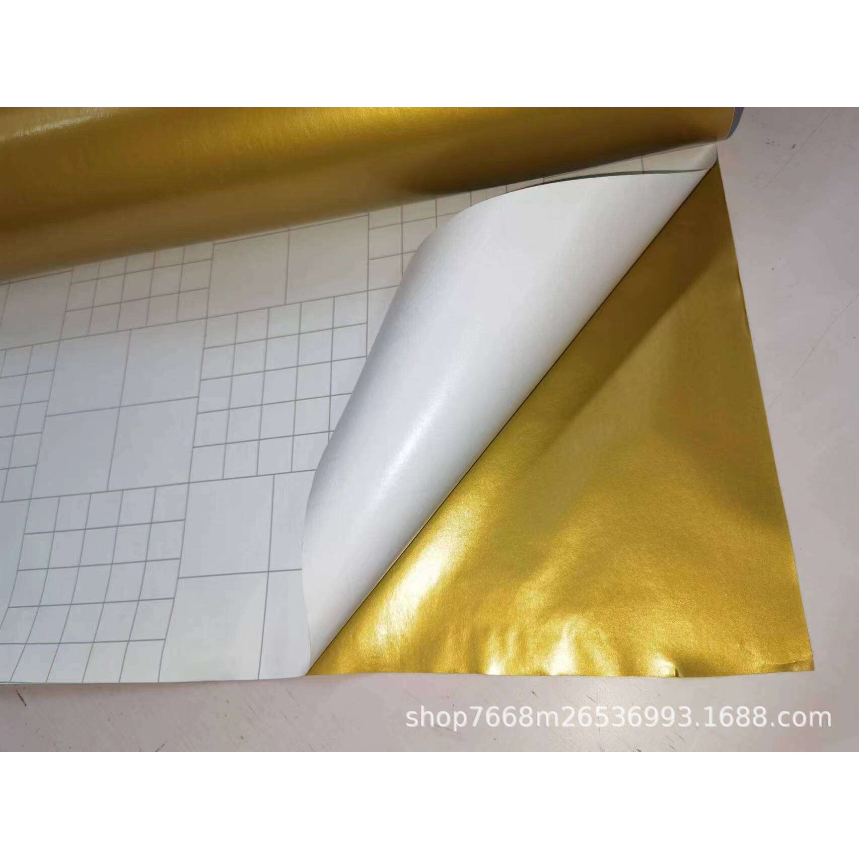 柔光金色双面同色防水自粘纯色广告贴刻字贴墙贴装饰不干胶即时贴