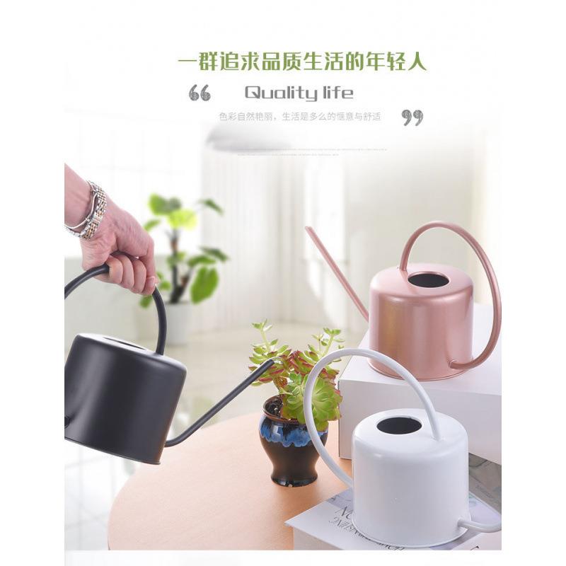园林植物复古洒水壶 大容量不锈钢淋花喷壶 金属浇花水壶家用长嘴