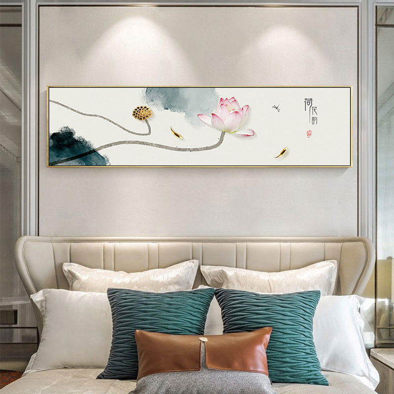 新中式床头装饰画卧室挂画客厅背景墙温馨酒店客房禅意中国风壁画
