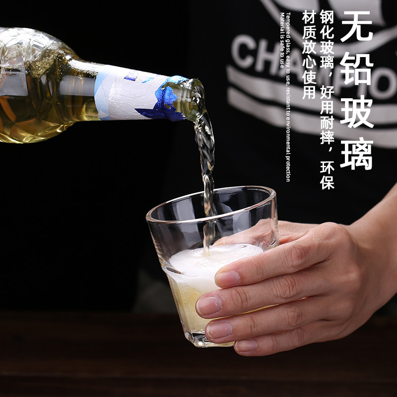 整箱ktv啤酒杯酒吧创意钢化八角玻璃杯加厚耐摔家用烈酒威士忌杯