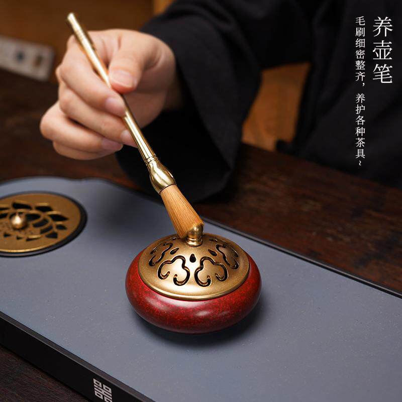 铜木香茶道6君子套装茶夹茶镊茶勺茶筒泡茶工具六君子套装