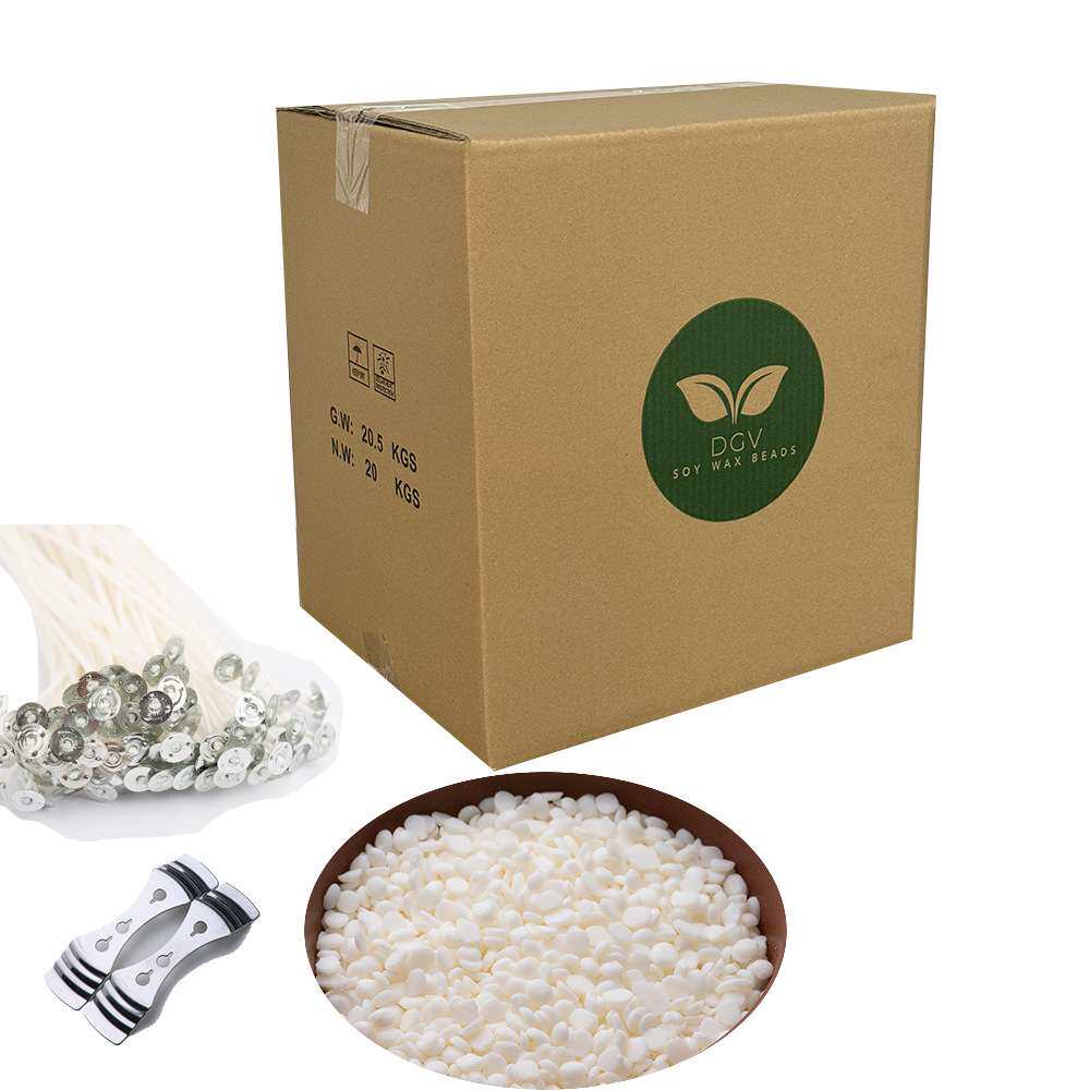 20kg 优质天然大豆蜡片/蜡粒+100个灯芯贴纸+2个定心装置