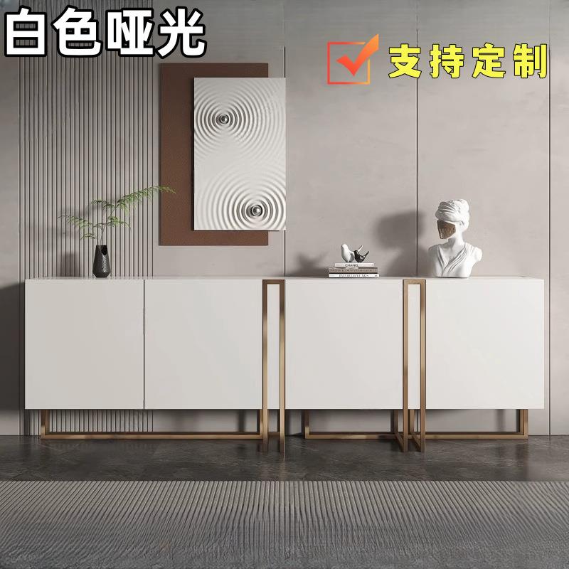 意式极简烤漆餐边柜实木玄关柜多功能装饰柜设计师样板房储物柜