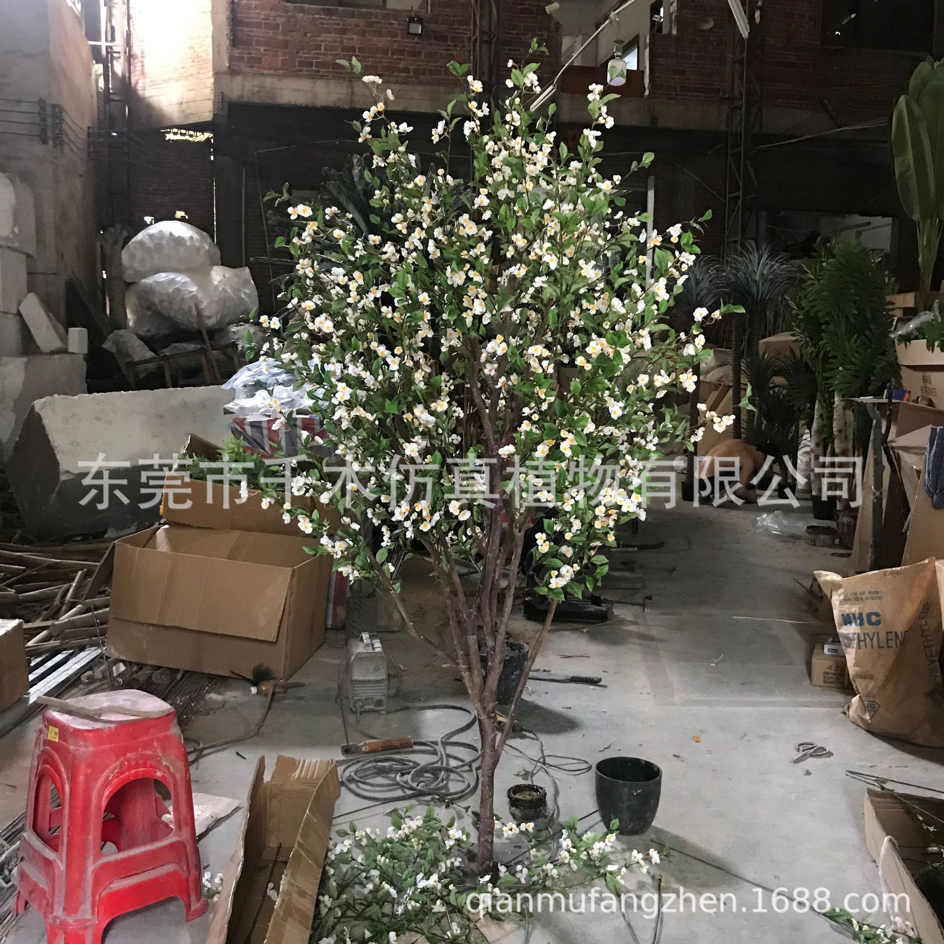 大型仿真海棠花树落地客厅摆件图片