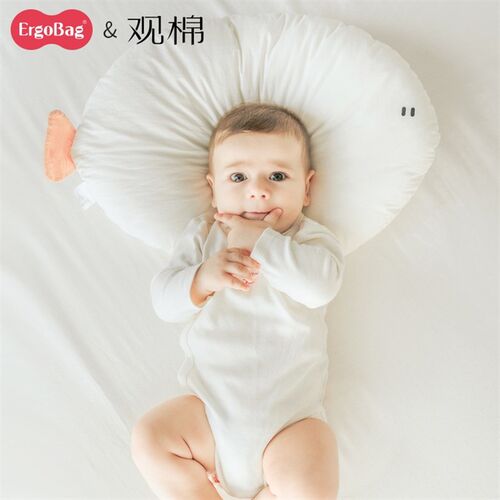 ergobag新生婴儿云片枕头初生宝宝防吐奶纱布枕巾四季通用A类幼儿