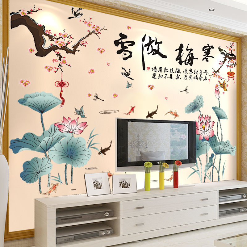 中国风卡通京剧脸谱墙贴纸客厅装饰背景墙面贴画自粘中式文化建设