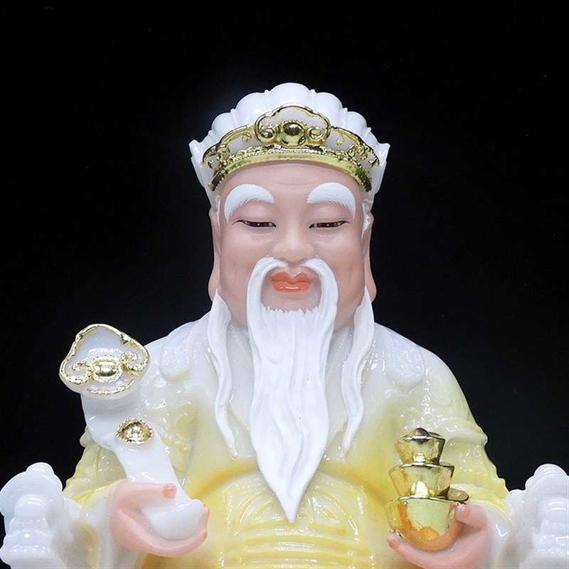 汉白玉石土地公土地婆神像摆件福德正君地主财神土地爷土地奶佛像
