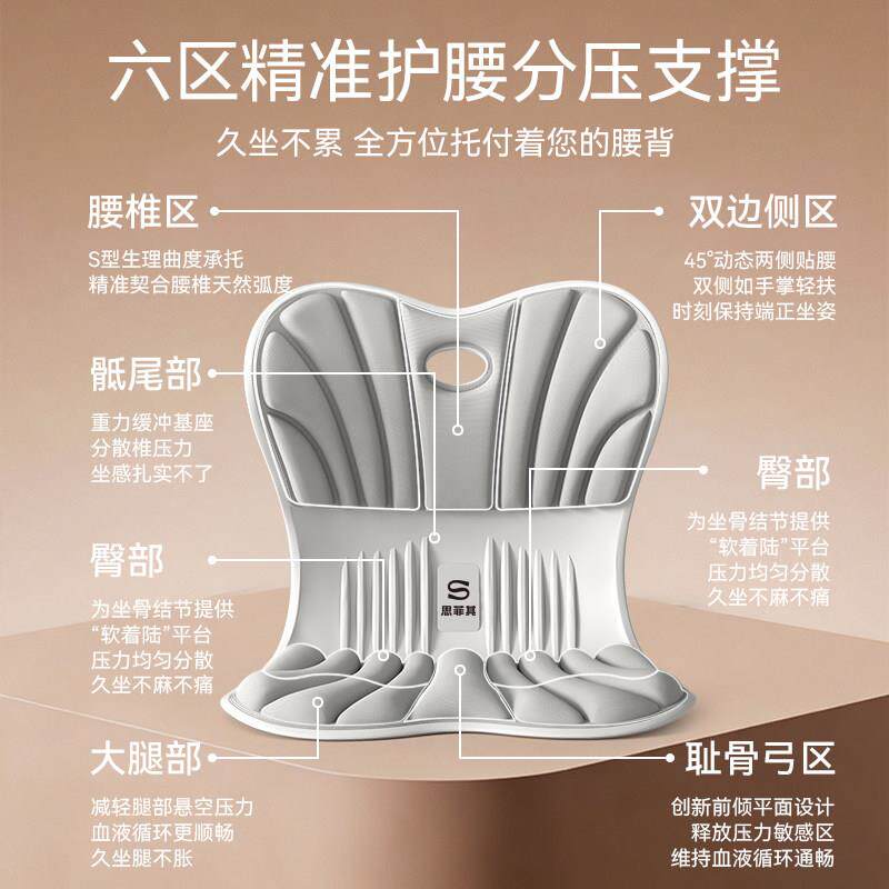 思菲撑腰垫侠护腰坐久坐神人器体工学办公室腰部支撑靠S02背腰其