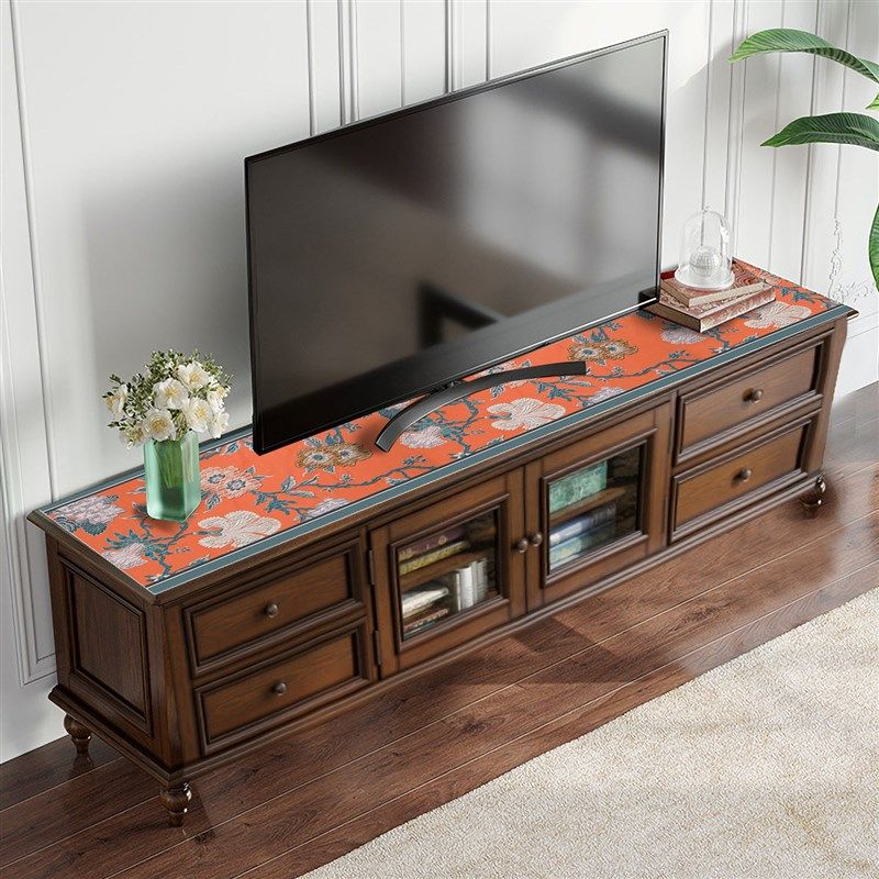 免洗易打理 电视柜桌垫长条定制皮革硅胶盖布桌布高级皮革 恺斯娜