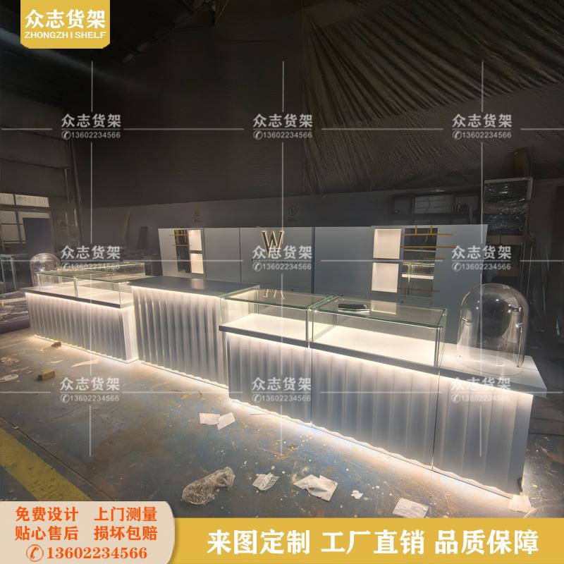 珠宝首饰展示柜商场中庭银饰品店玻璃矮柜翡翠玉器博物馆烤漆货柜