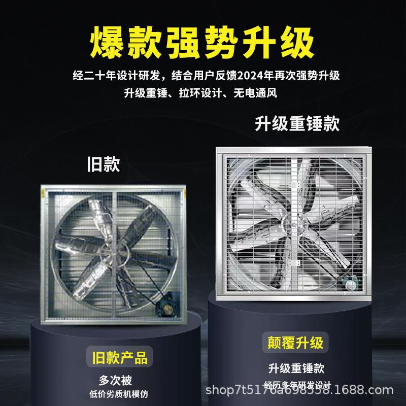 源头工厂工业负压鼓风机升级加厚重锤大功率排风扇养殖场强排风