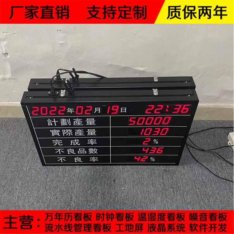 车间流水线计数器计画实际产量电子看板红外传感器自X动采集显示