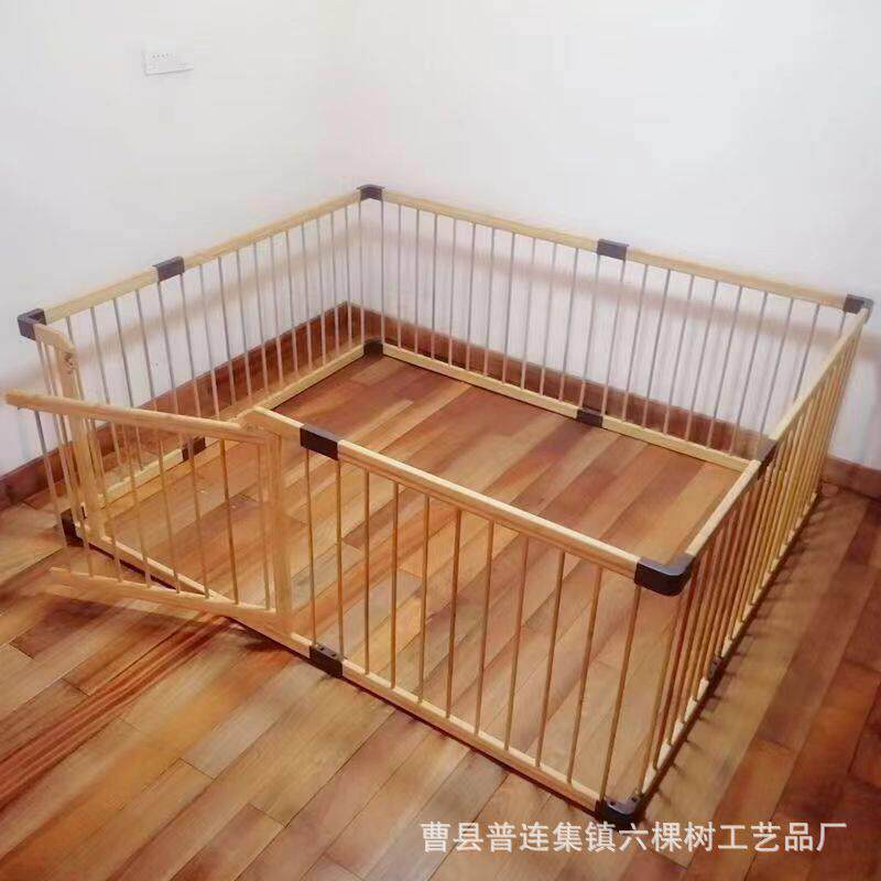 木质围栏儿童安全栅栏家用木制爬行防护栏学步婴儿室内实木防护栏