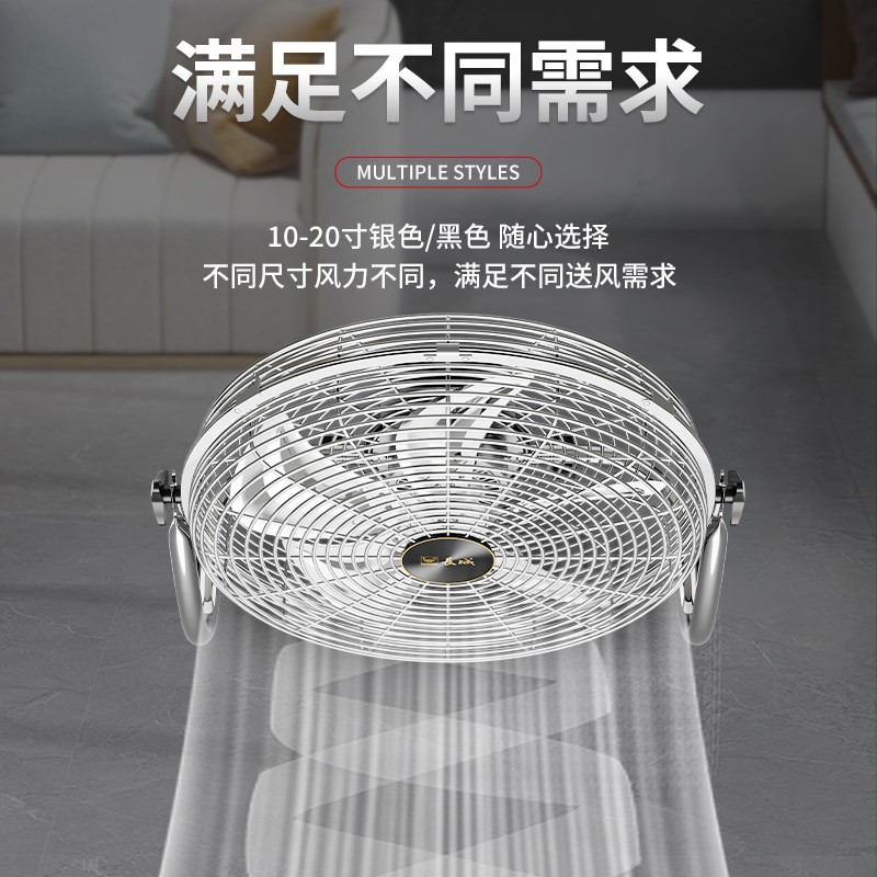长城工业强力落地电扇 家用五叶大功率趴地扇