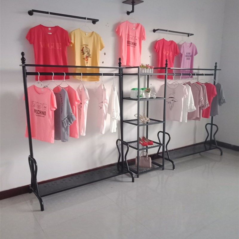 铁艺服装店鞋架展示架包架置物架工艺多层落地包包架室内挂衣架子
