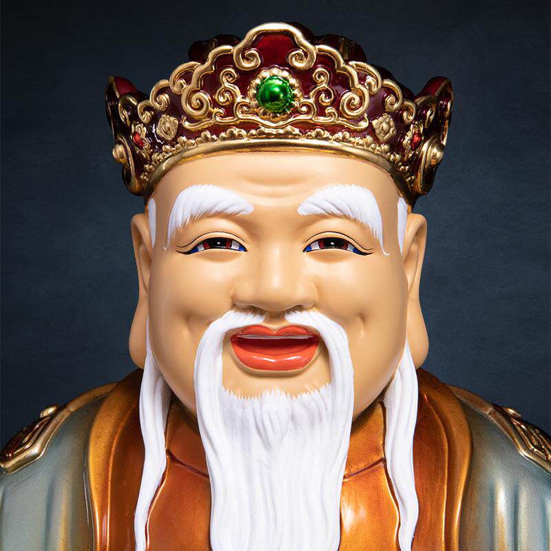铜土地公像土地婆像摆件福德正君土地爷土地奶像家用地主财神爷像