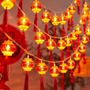 春节装饰挂件红色小灯笼庭院布置过年带电的节日活动彩灯新年挂饰