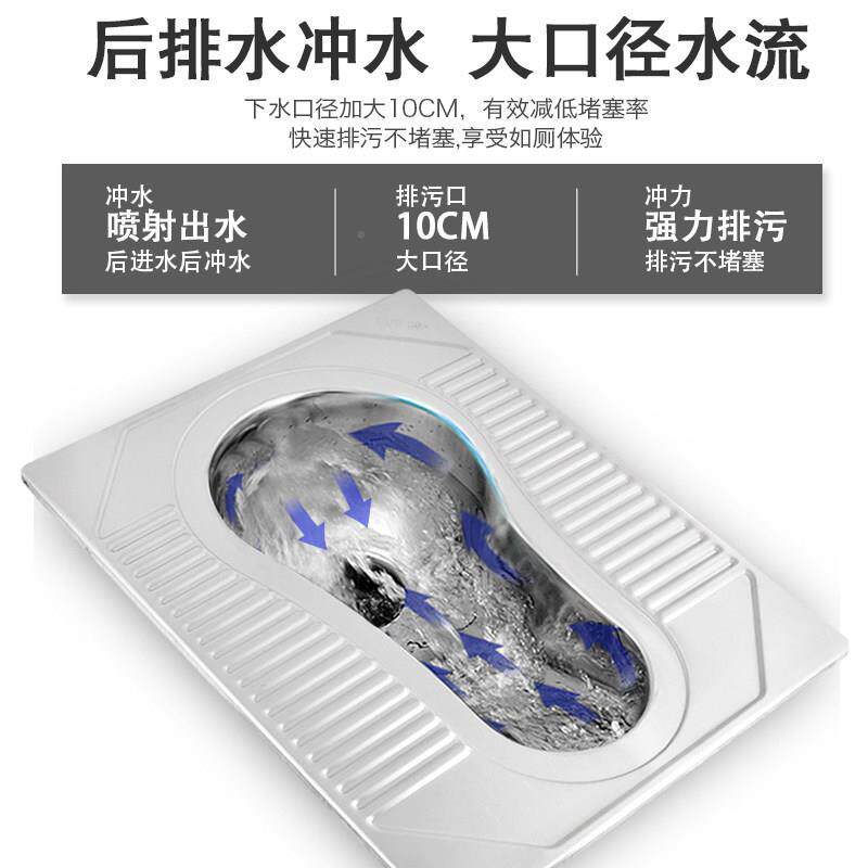 304不锈钢蹲便防器工程蹲坑学校酒吧088大便器臭共厕公所锈钢蹲不
