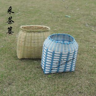 手工竹篮 茶篮 竹编采茶篓 鱼篓 采茶箩竹箩青茶篓 背篓 竹篓道具
