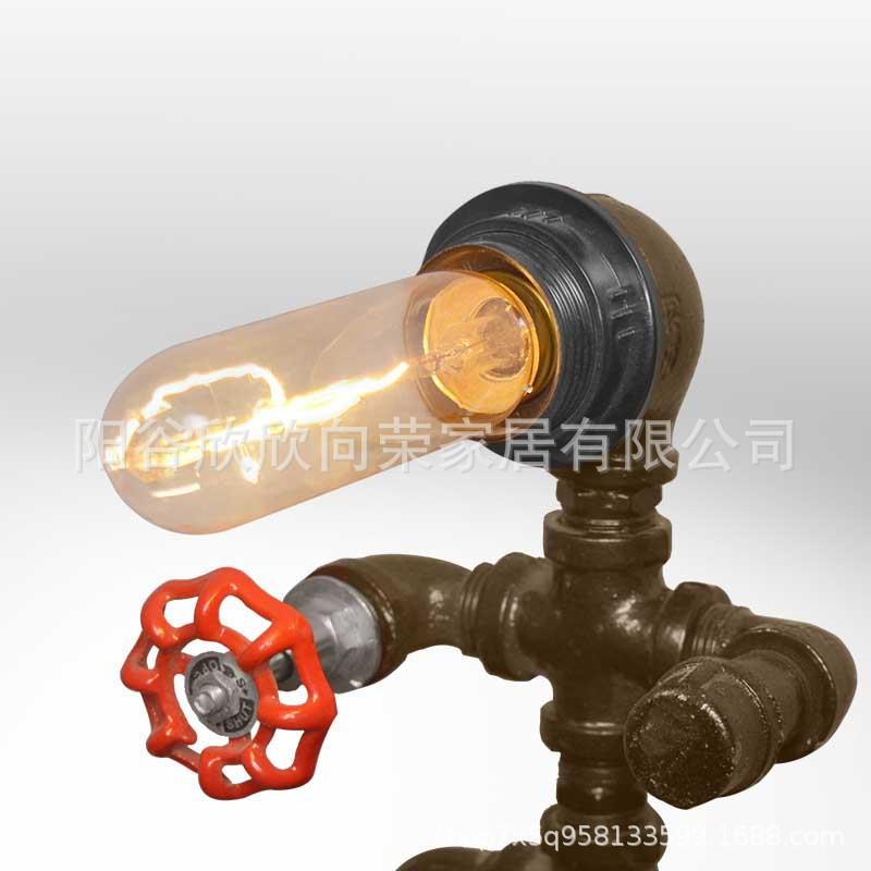 美式复古水管灯机器人台灯酒吧咖啡厅书房卧室餐厅创意摆件台灯