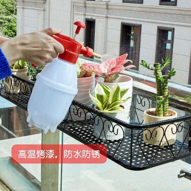 长条花架阳台防盗网置物架多肉花盆架栏杆悬挂花架子铁艺花盆挂架